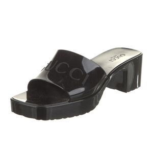 Gucci Rubber Logo Platform Slides